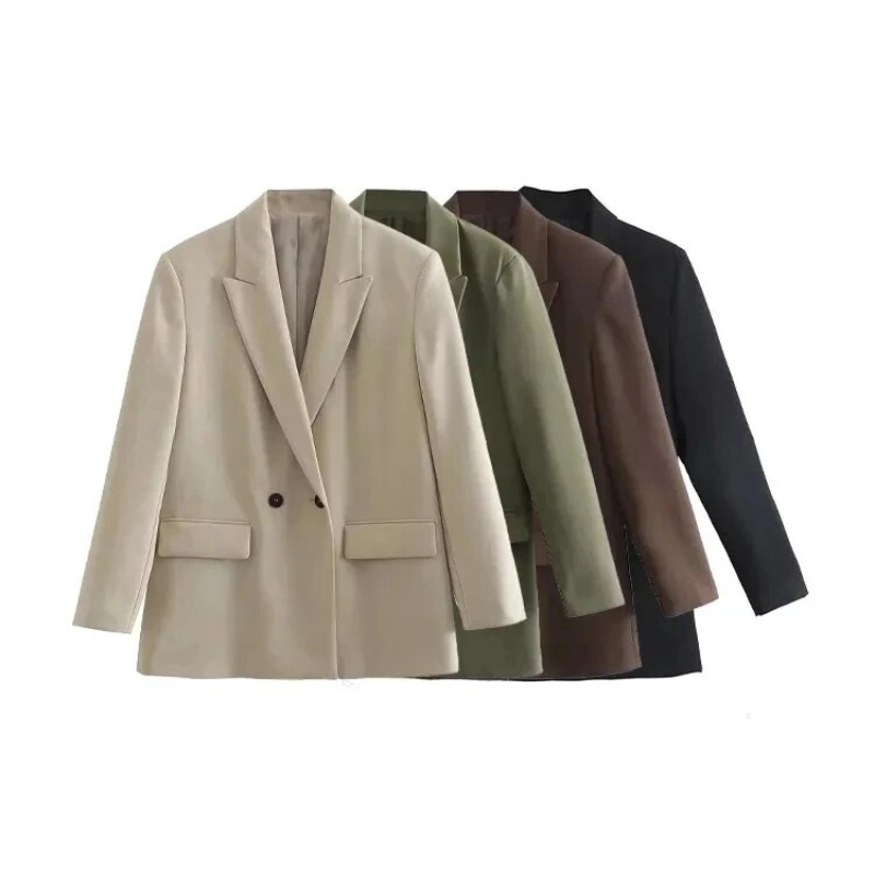 Amalia Blazer Oversize Femme – Elegant Double-Breasted Coat in High-Quality Fabric