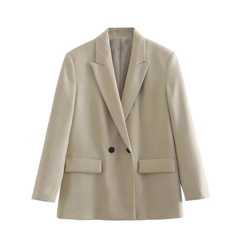 Amalia Blazer Oversize Femme – Elegant Double-Breasted Coat in High-Quality Fabric