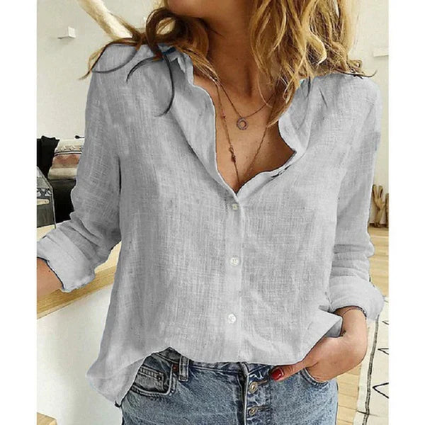 Blouse Woman Bianna Oversize – Loose Casual Fit with V-Neck for Work or Daily Use