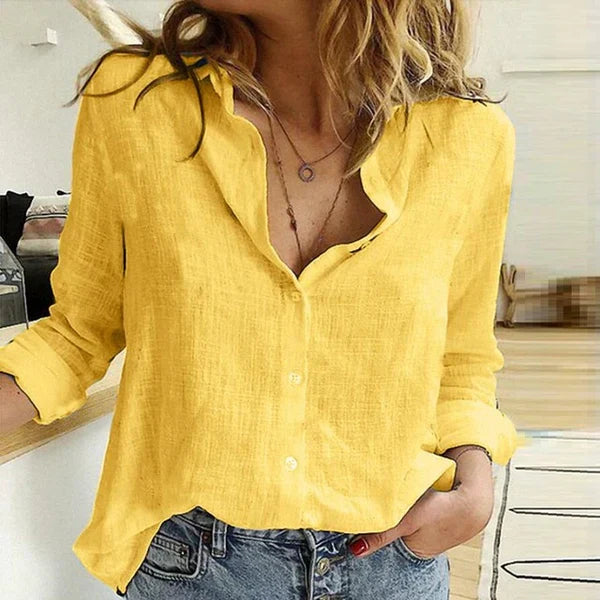 Blouse Woman Bianna Oversize – Loose Casual Fit with V-Neck for Work or Daily Use
