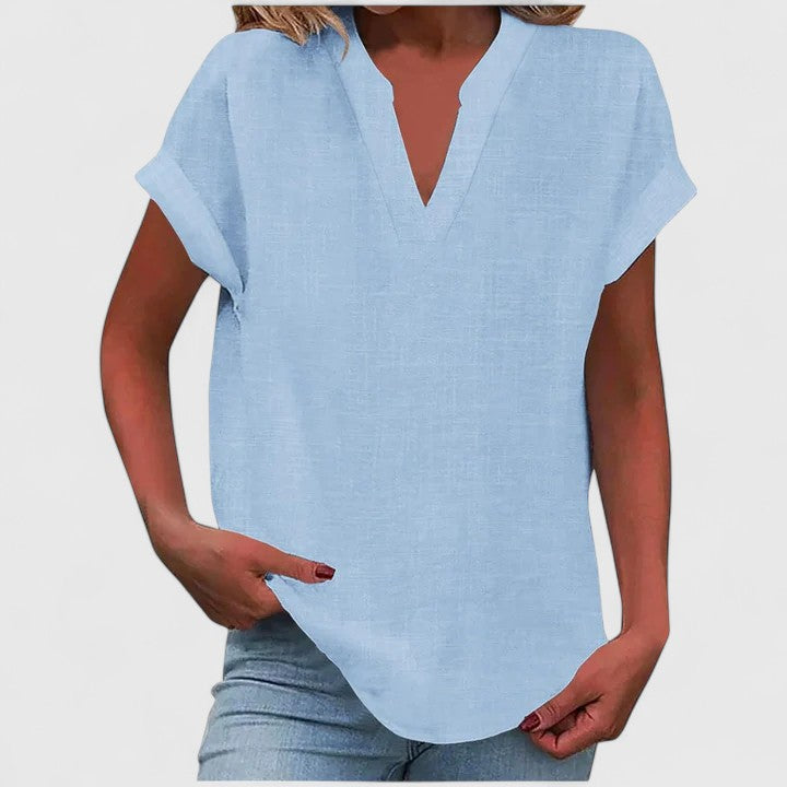 V-Neck Short Sleeve Dress – Flattering Silhouette & All-Day Comfort