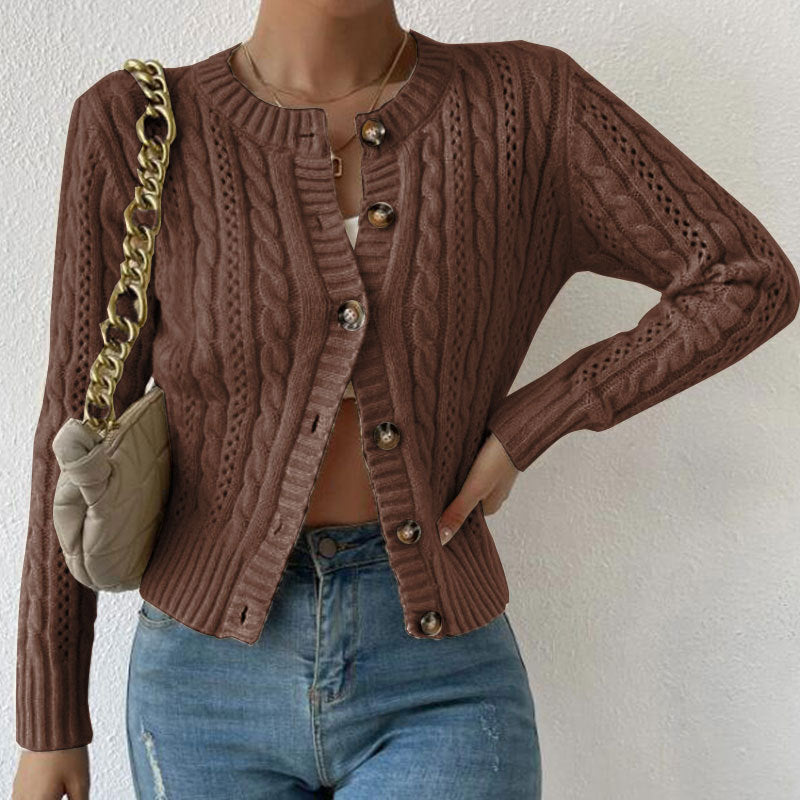 Milana Women's Cardigan – Trendy Elegant Buttoned Cardigan with Long Sleeves