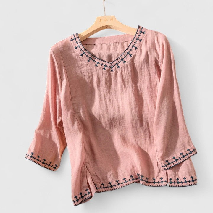V-Neck Relaxed Fit Women's Top – Lightweight Feel & Flattering Silhouette
