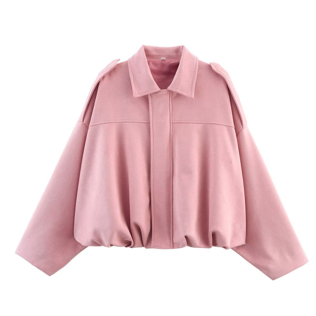 Elliana Women's Jacket – Loose Suede Effect Jacket with Practical Pockets for Autumn/Winter
