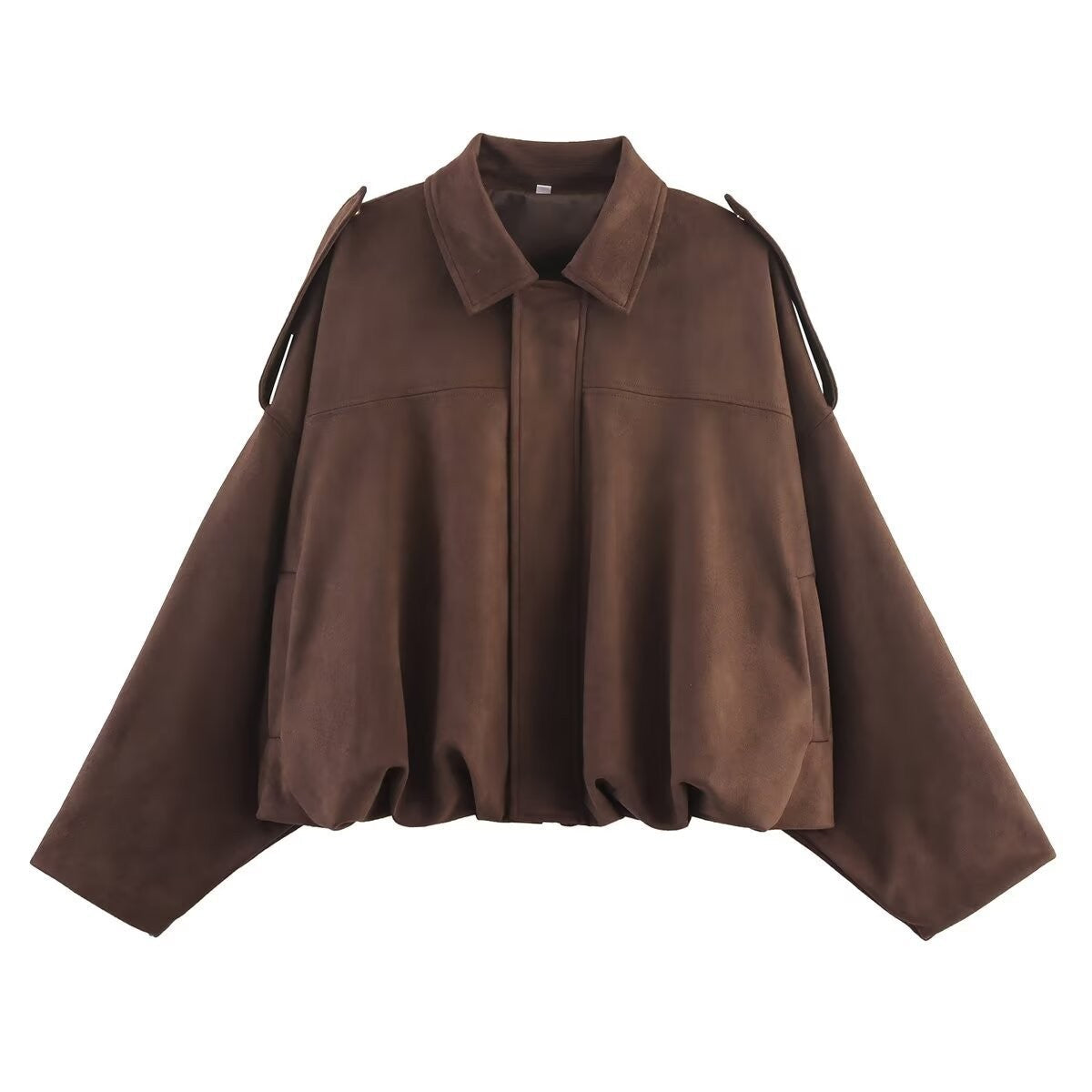 Elliana Women's Jacket – Loose Suede Effect Jacket with Practical Pockets for Autumn/Winter