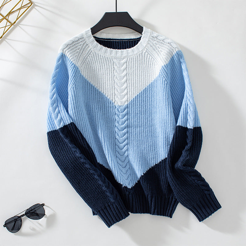 Serenity Pull Femme – Soft Twisted Knit with Chic Contrasting Pattern Autumn/Winter