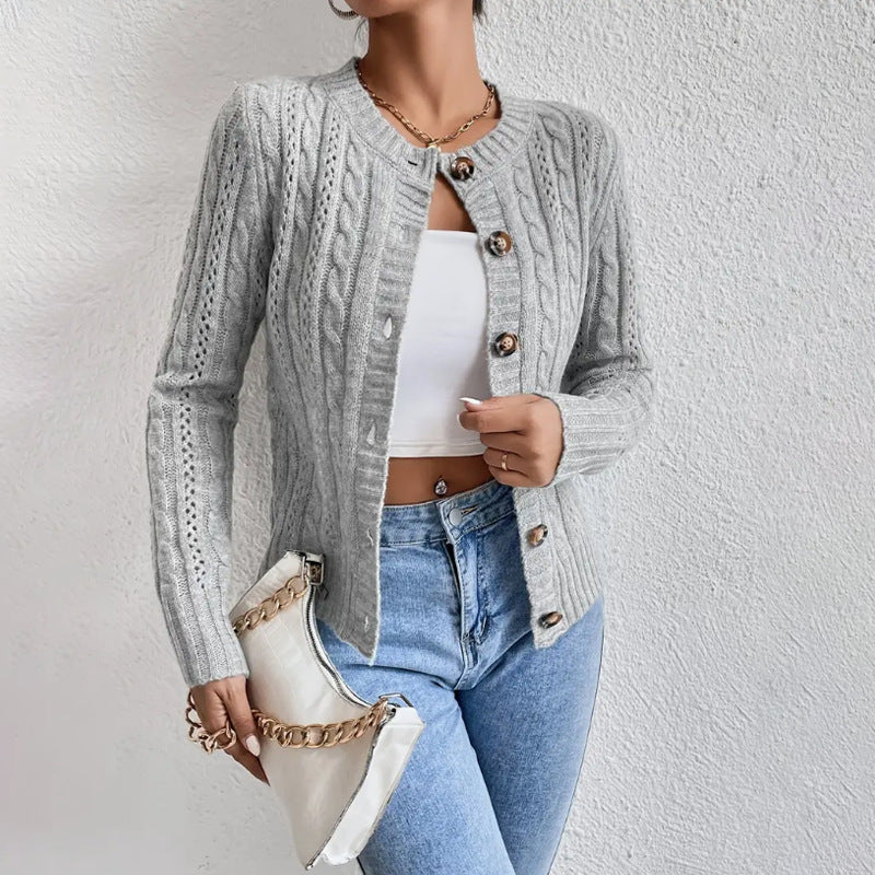 Milana Women's Cardigan – Trendy Elegant Buttoned Cardigan with Long Sleeves