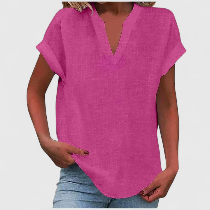 V-Neck Short Sleeve Dress – Flattering Silhouette & All-Day Comfort