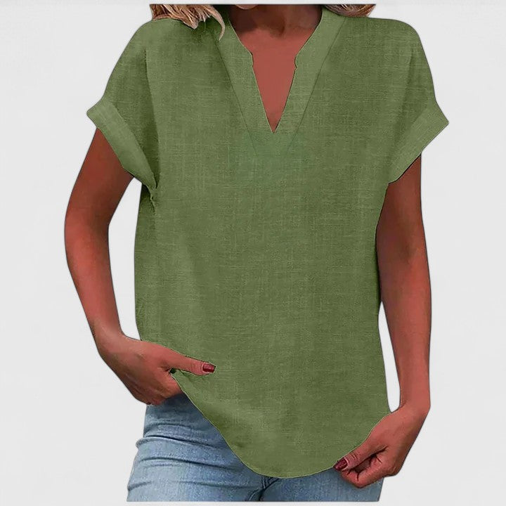 V-Neck Short Sleeve Dress – Flattering Silhouette & All-Day Comfort