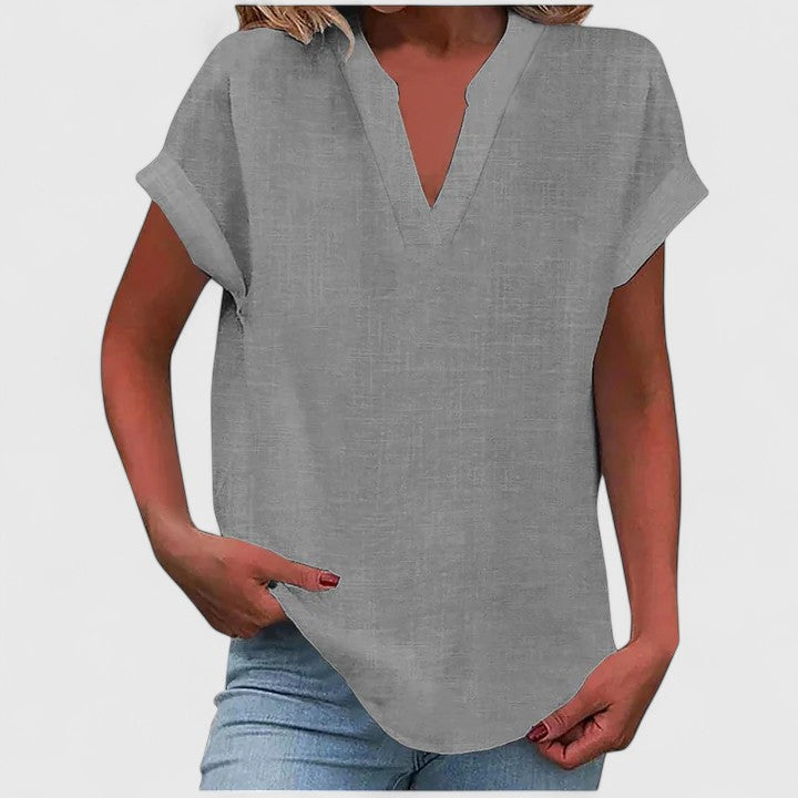 V-Neck Short Sleeve Dress – Flattering Silhouette & All-Day Comfort