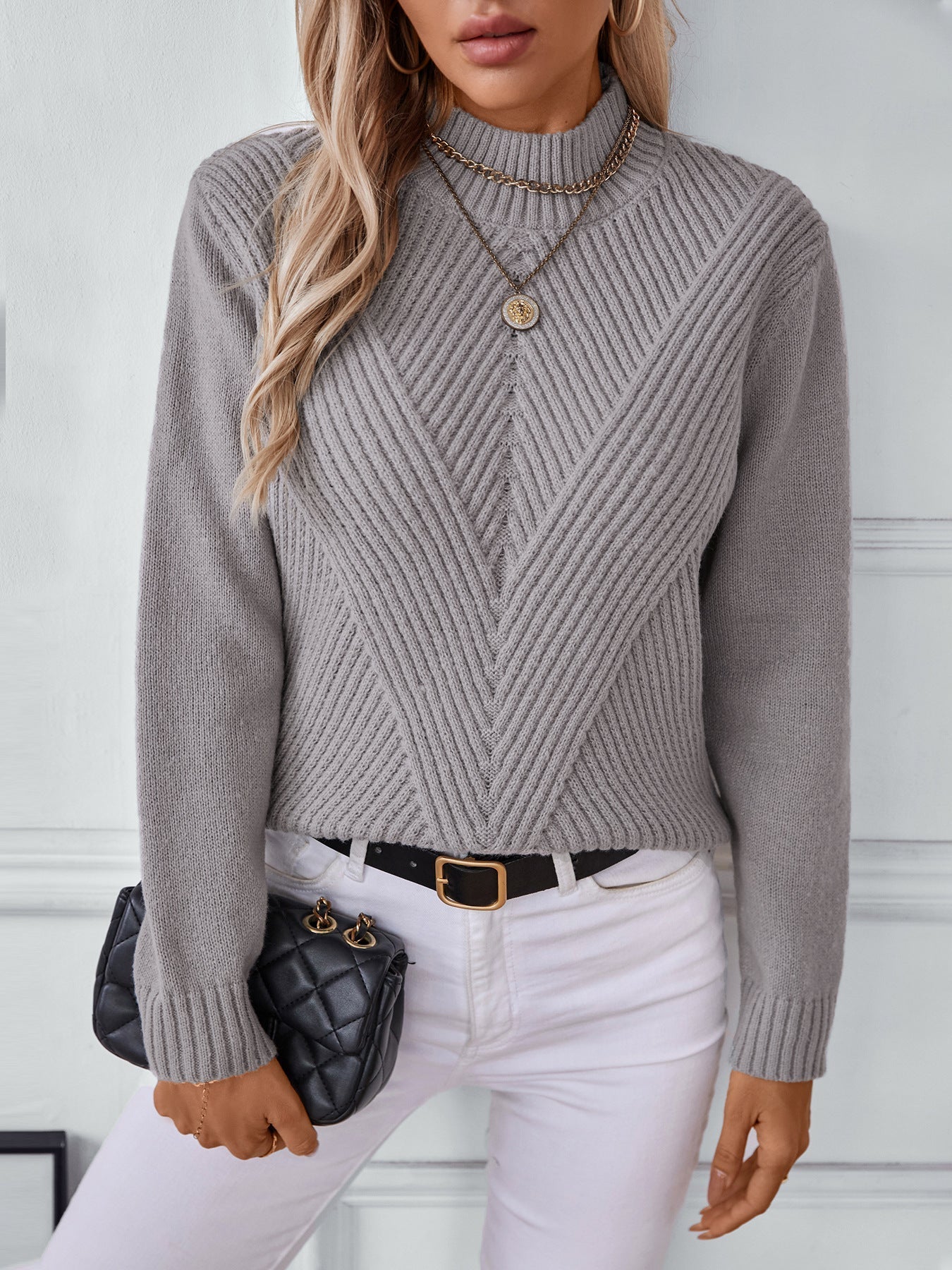 Margaret Pull Woman – Soft Knit with Elegant & Comfortable Half Turtleneck Autumn/Winter