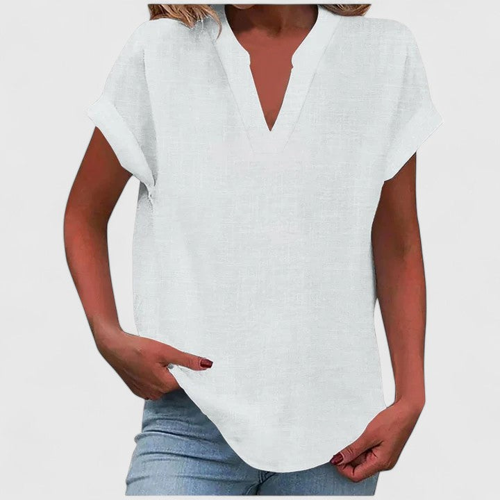 V-Neck Short Sleeve Dress – Flattering Silhouette & All-Day Comfort