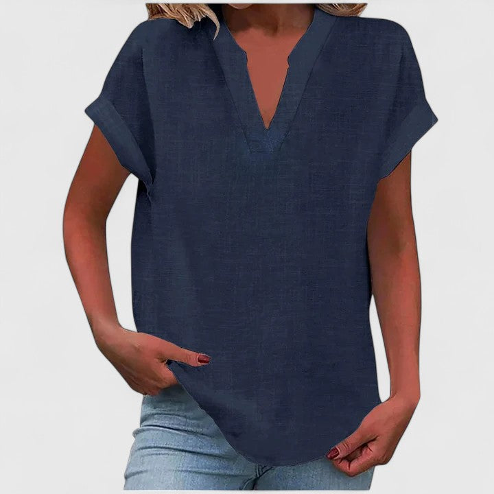 V-Neck Short Sleeve Dress – Flattering Silhouette & All-Day Comfort