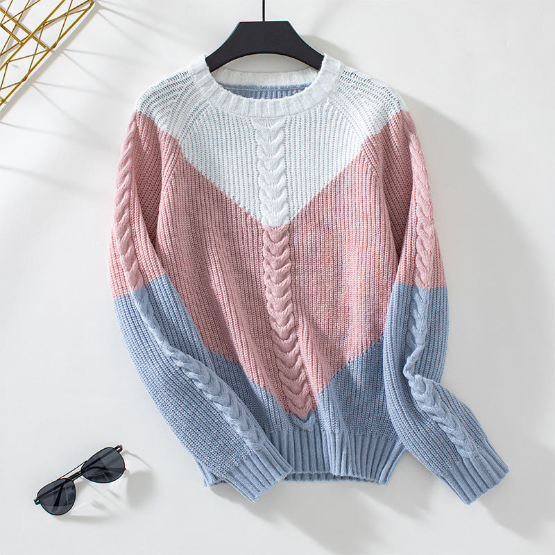 Serenity Pull Femme – Soft Twisted Knit with Chic Contrasting Pattern Autumn/Winter