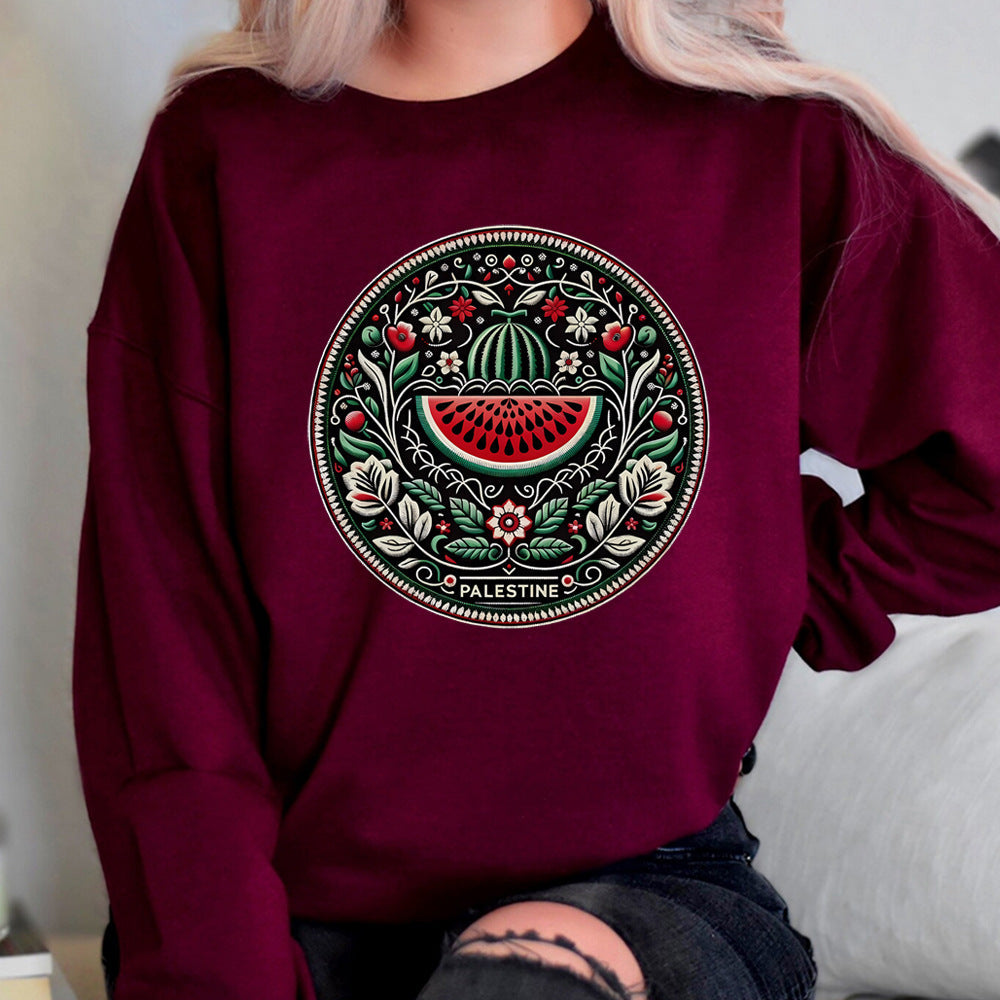 Leilani Sweat Woman – Comfortable Sweater with Watermelon Print & Soft Polyester Fabric