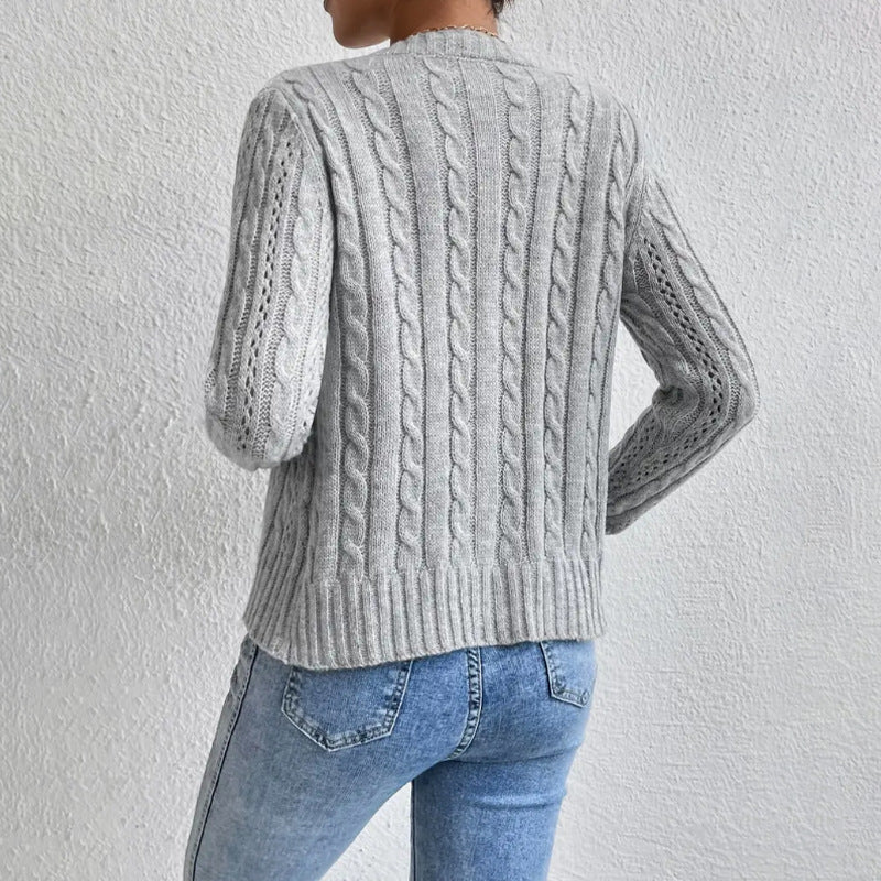 Nyla Women's Knit Vest – Soft Design with Long Sleeves and Button Closure