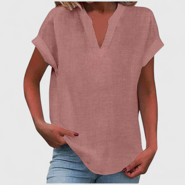 V-Neck Short Sleeve Dress – Flattering Silhouette & All-Day Comfort