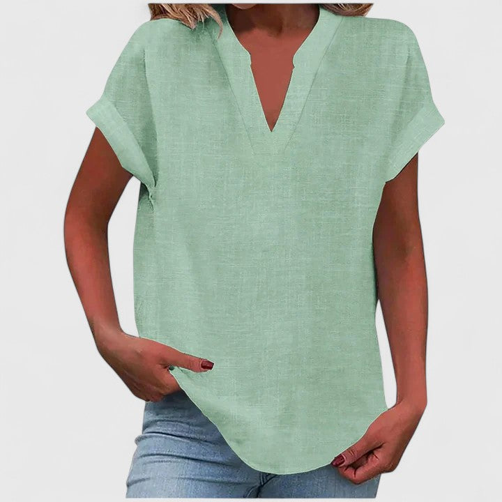 V-Neck Short Sleeve Dress – Flattering Silhouette & All-Day Comfort