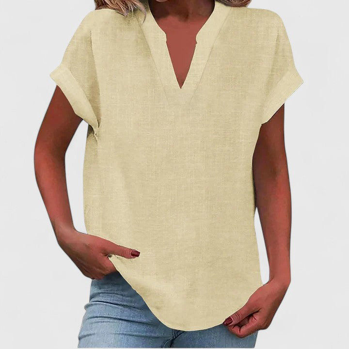 V-Neck Short Sleeve Dress – Flattering Silhouette & All-Day Comfort