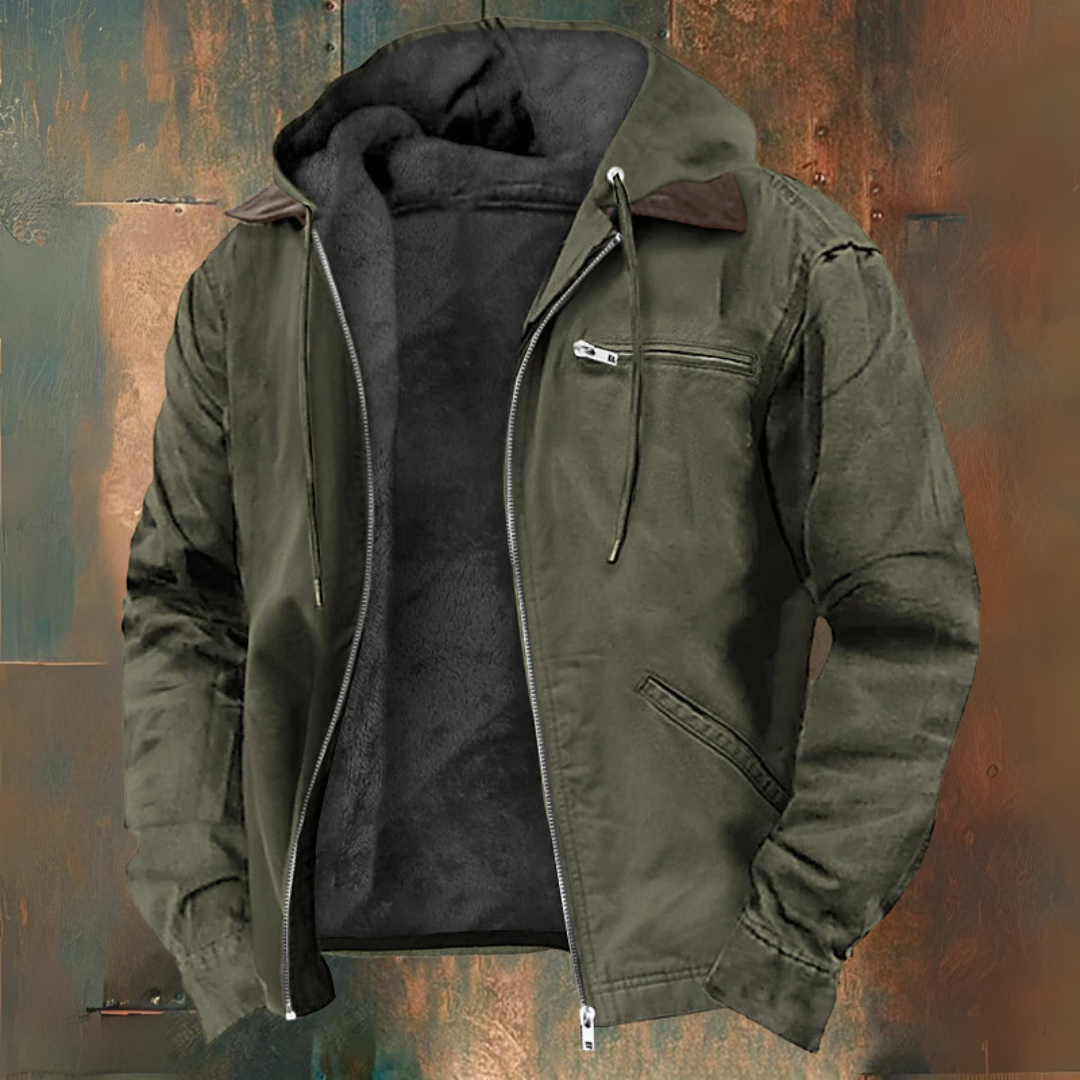 Caleb Veste Western Homme – Lightweight Autumn-Winter Overshirt with Hood Authentic Style