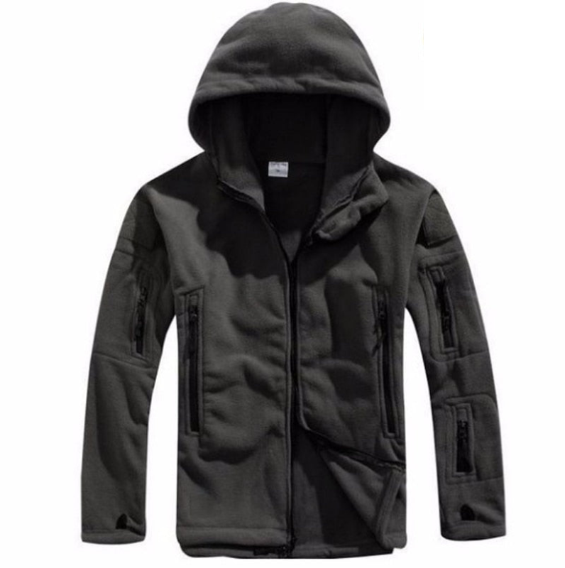 Hunter Men's Thermal Fleece Jacket – Military Cut Outdoor Jacket with Hood & Pockets