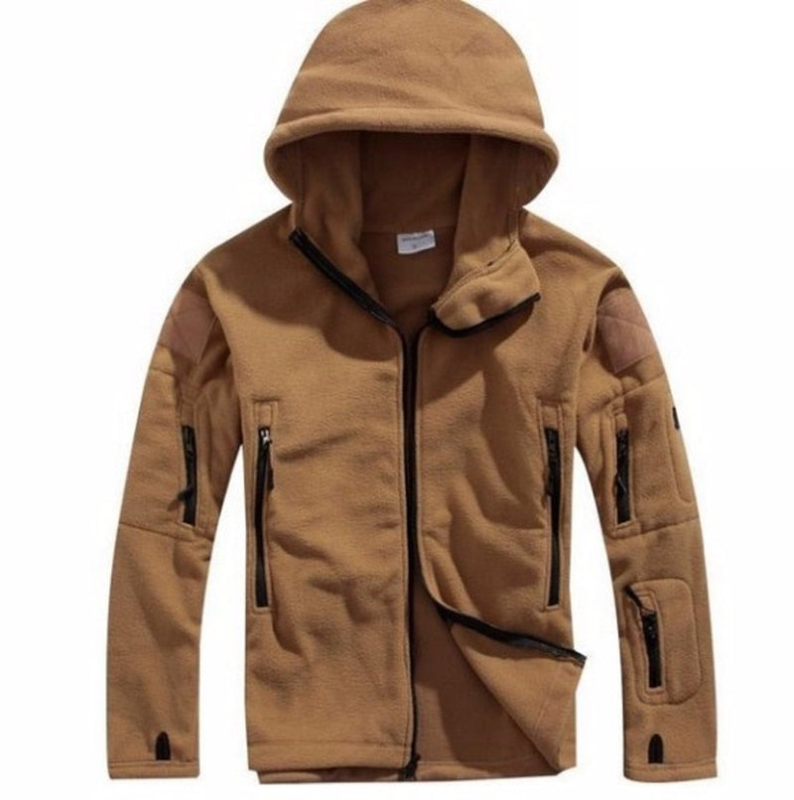 Hunter Men's Thermal Fleece Jacket – Military Cut Outdoor Jacket with Hood & Pockets