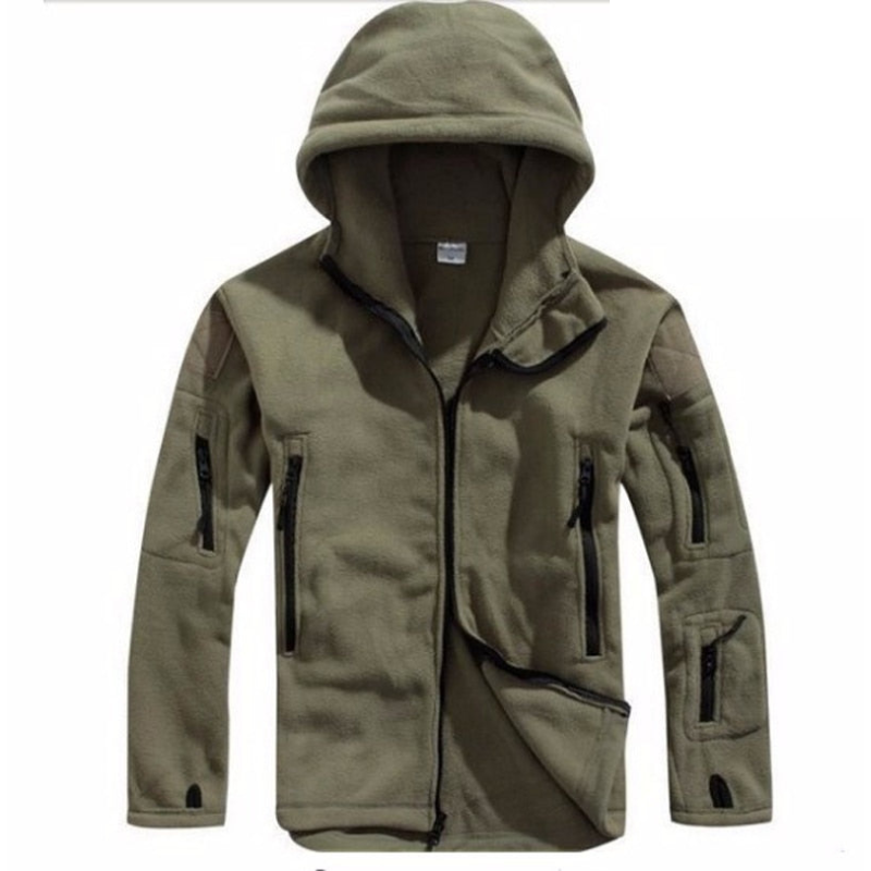 Hunter Men's Thermal Fleece Jacket – Military Cut Outdoor Jacket with Hood & Pockets