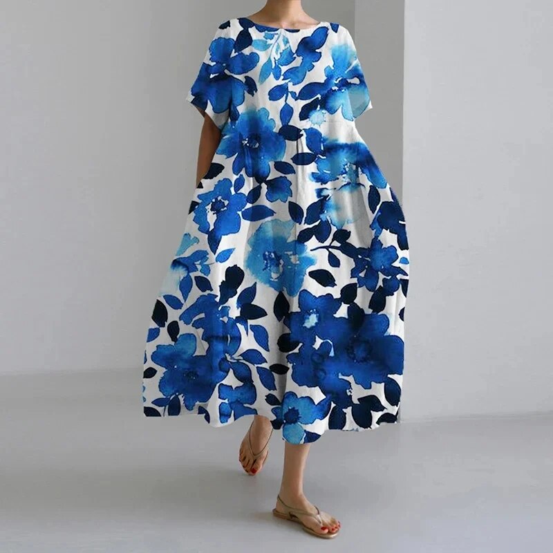 Chic and Stylish Loose Fit Printed Dress for Women