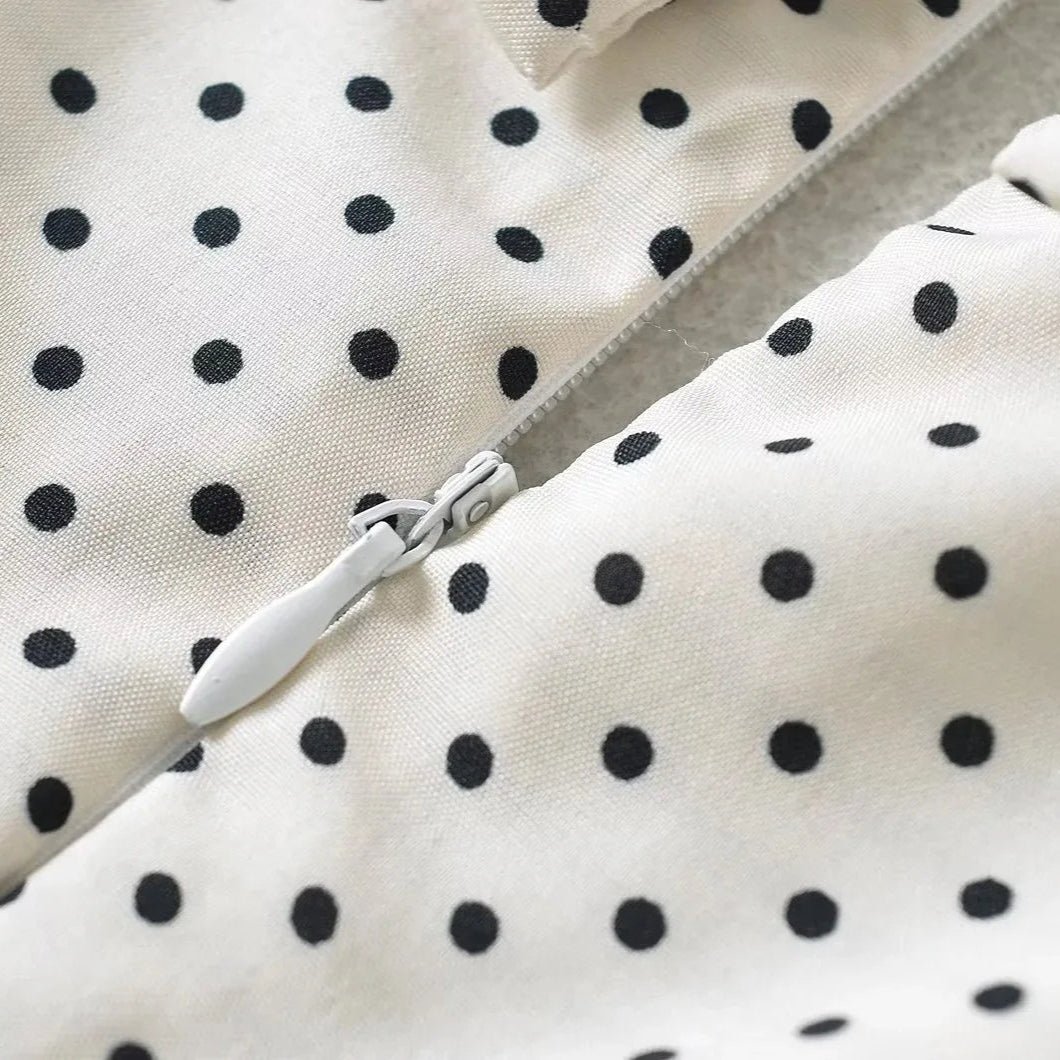 Polka Dot Mini Dress – Puff Sleeve Vintage Summer Dress for Women