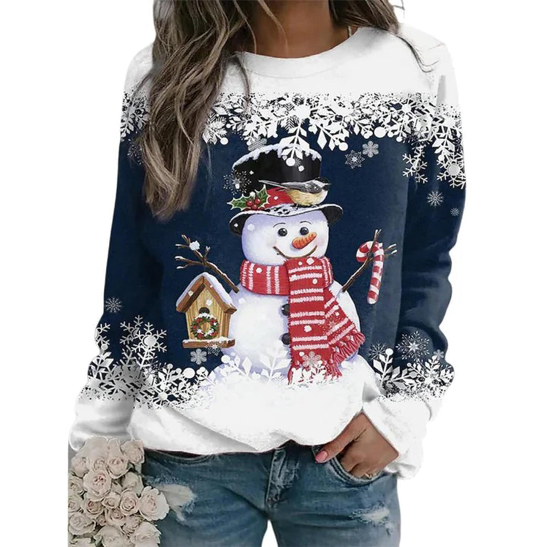 Zariah Women's Christmas Pullover – Comfortable & Festive with Elegant Snowman Pattern