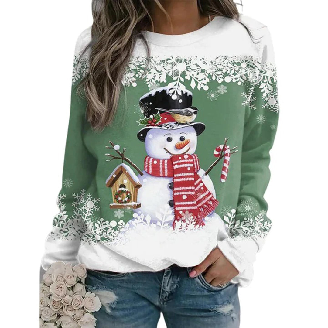 Zariah Women's Christmas Pullover – Comfortable & Festive with Elegant Snowman Pattern