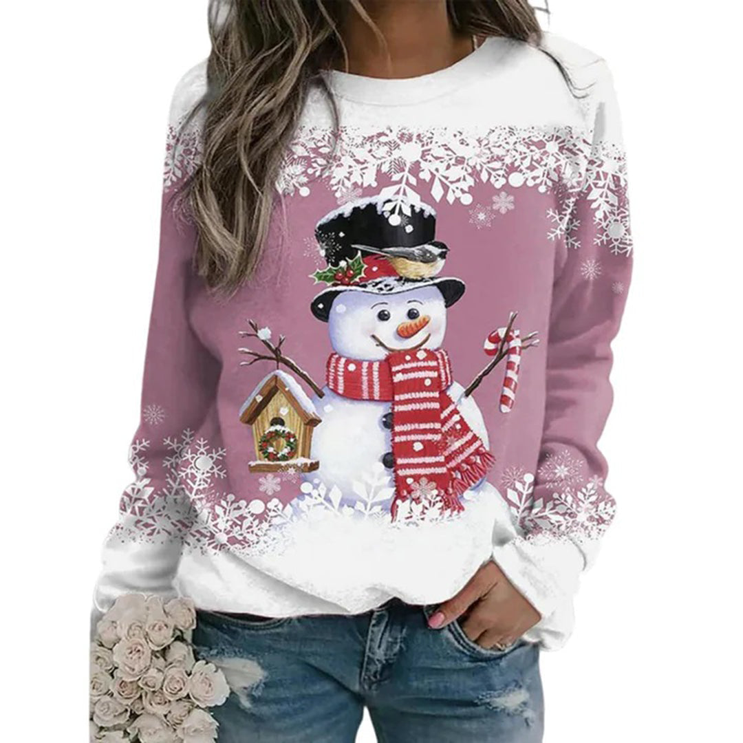 Zariah Women's Christmas Pullover – Comfortable & Festive with Elegant Snowman Pattern