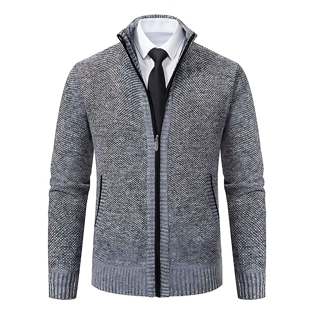Adrian Pull Homme – Black Knit with Zip Closure, Elegant & Comfortable for All Occasions