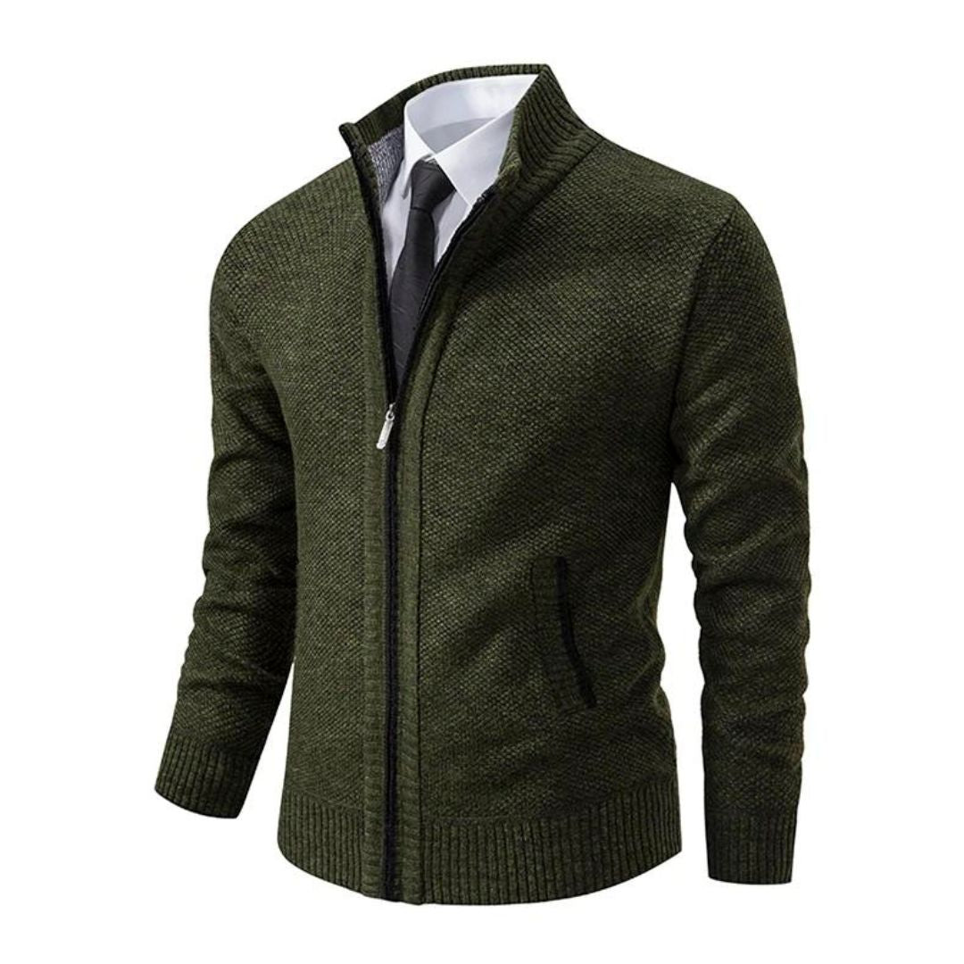 Adrian Pull Homme – Black Knit with Zip Closure, Elegant & Comfortable for All Occasions