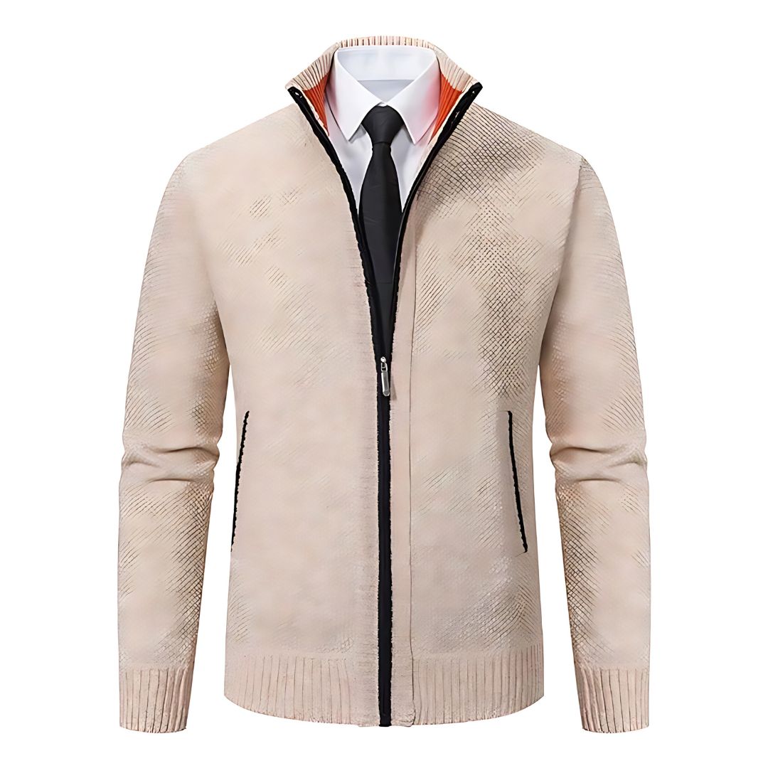 Adrian Pull Homme – Black Knit with Zip Closure, Elegant & Comfortable for All Occasions