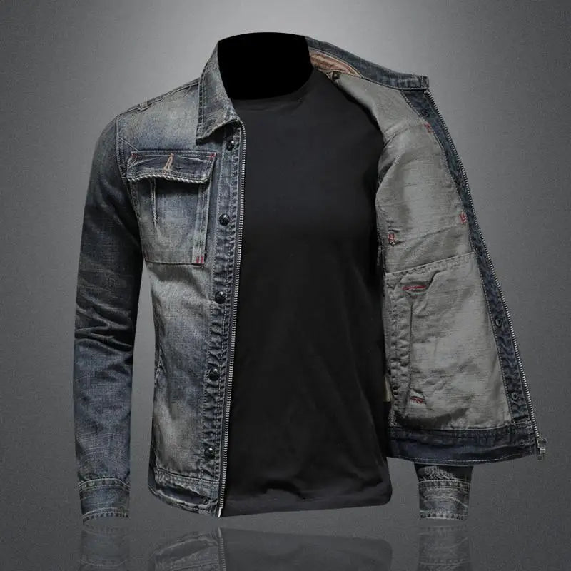Men's Zayn Jacket in Retro Denim – Classic Cut with Long Sleeves in Vintage Style