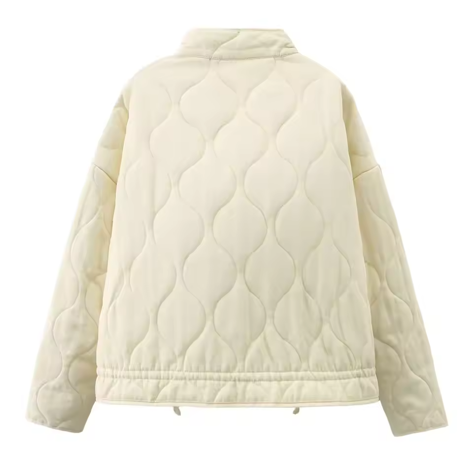 Zinnia Women's Quilted Jacket – Warm Winter Zip-Up Jacket with Adjustable Waist & Pockets