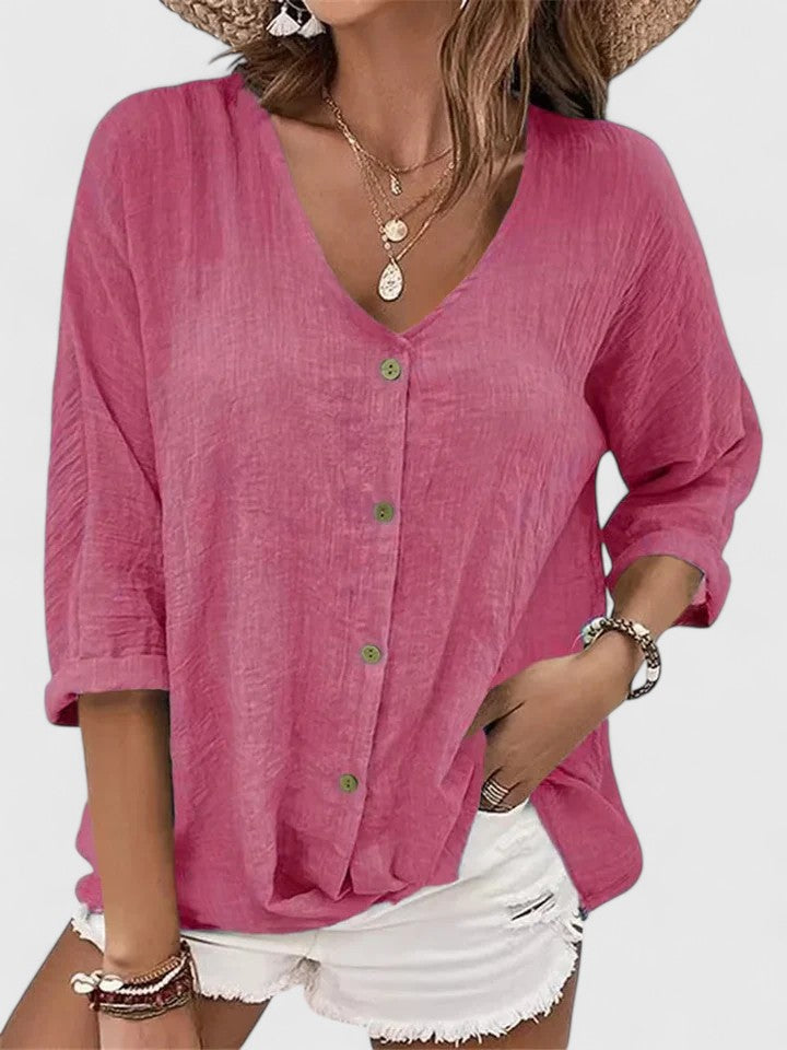 V-Neck Summer Women's Top – Timeless Flattering Fit