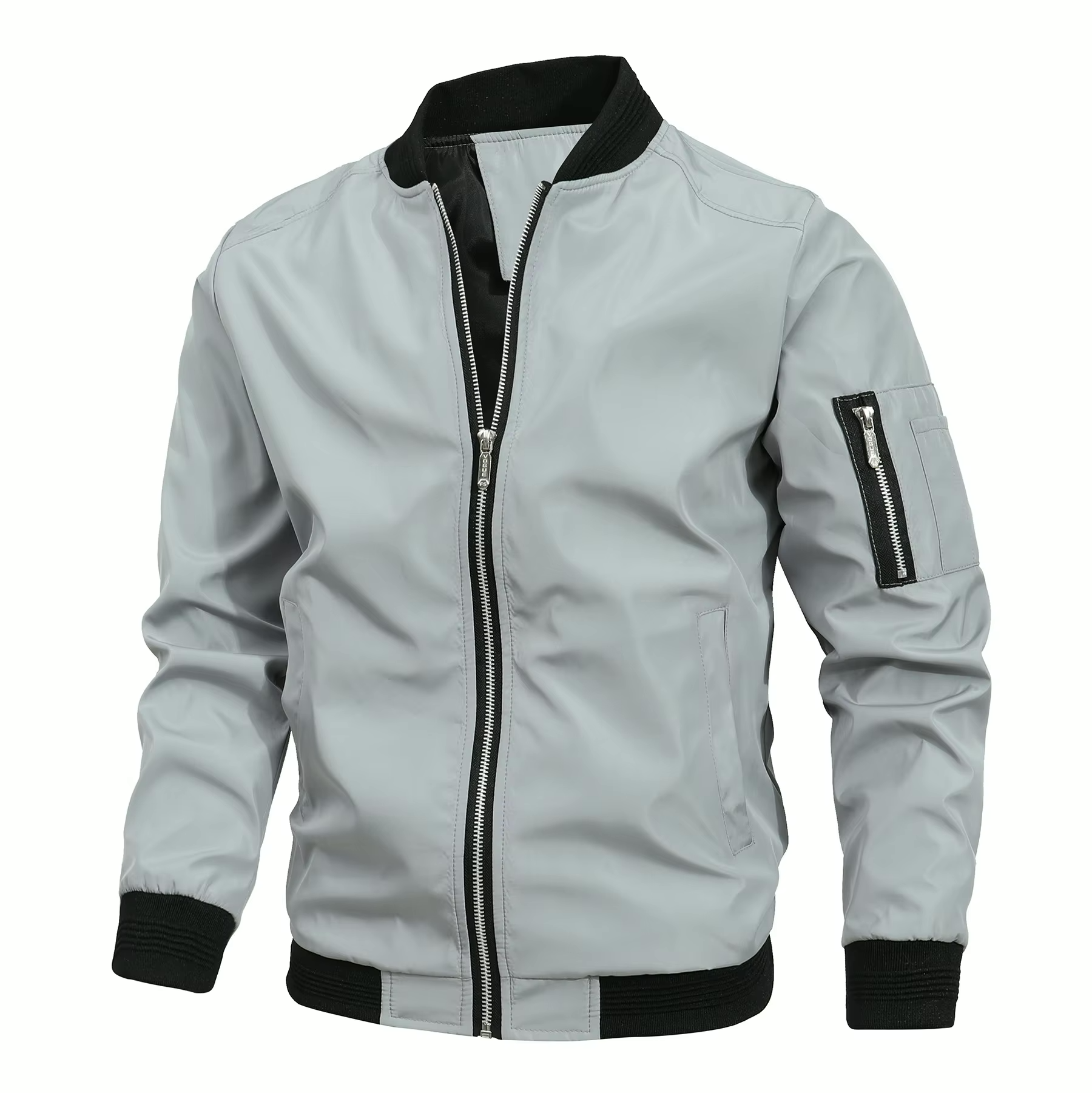 Zenio Bomber Men Essensio – Lightweight Water-Repellent Jacket with Zip & Ribbed Finishes