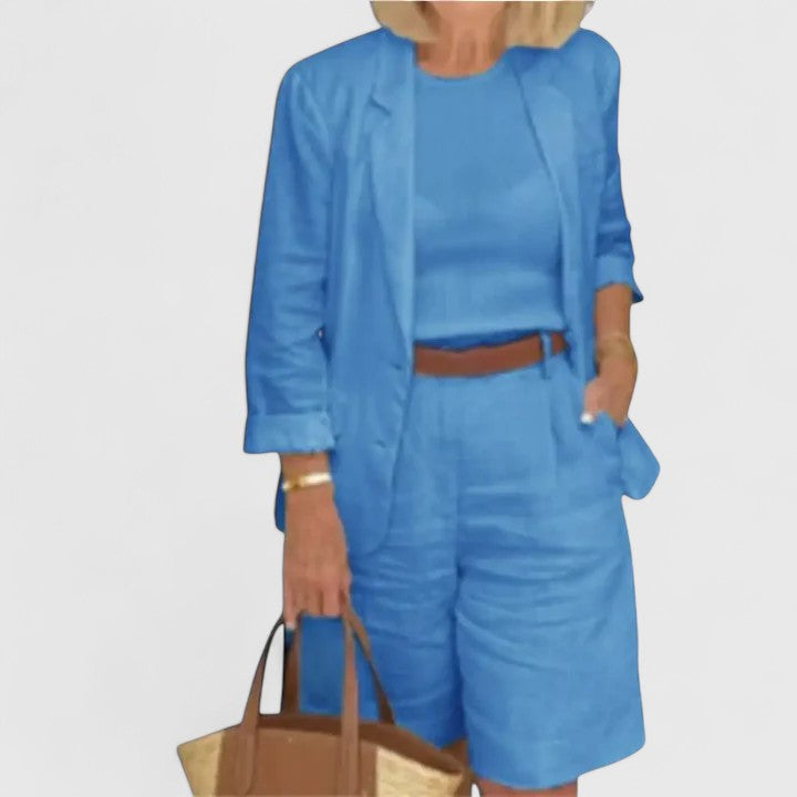 Summer Elegant Suit 2-Piece Set – Waist-Defining Fit & All-Day Comfort