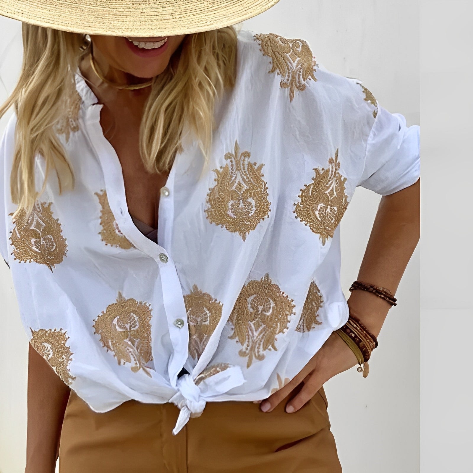 Bohemian Blouse Woman Agnes – Light Summer Top with Relaxed Fit and Feminine Boho Style