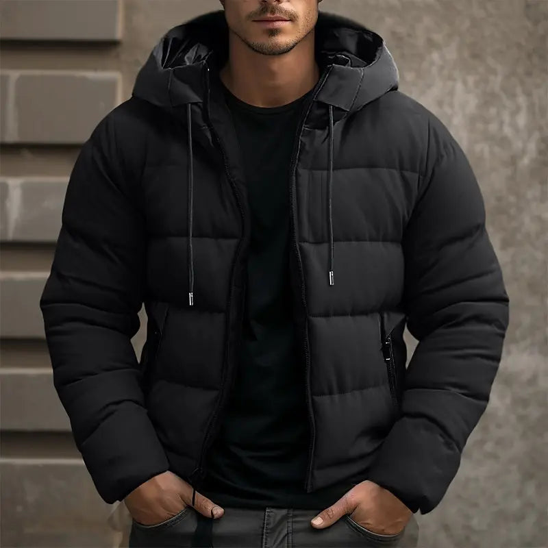 Roel Winter Quilted Vest Men – Warm Insulated Coat with Hood for Cold Weather