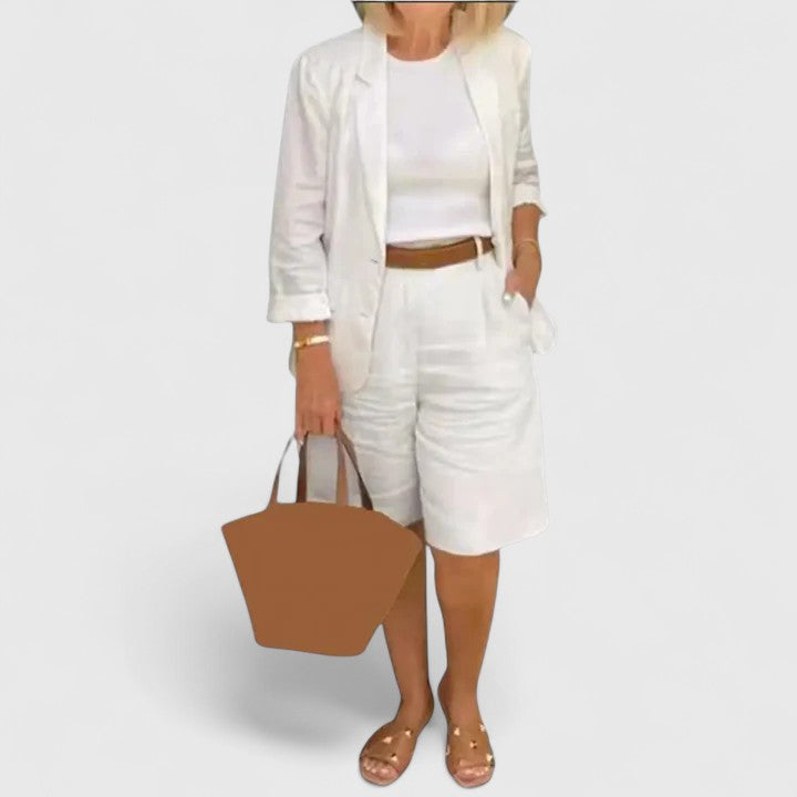 Summer Elegant Suit 2-Piece Set – Waist-Defining Fit & All-Day Comfort