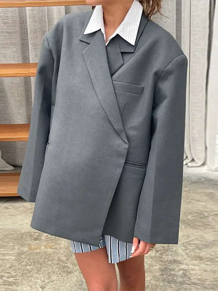 Morgan Blazer Oversize Woman – Chic Long Jacket with Structured Lapel & Relaxed Fit Cut