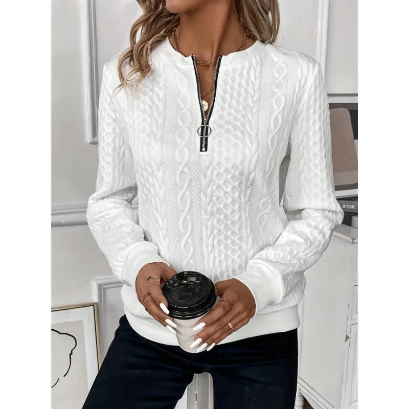 Margaux Sweat Woman Winter – Comfortable Knitted Zip-up Sweater with Elegant Design