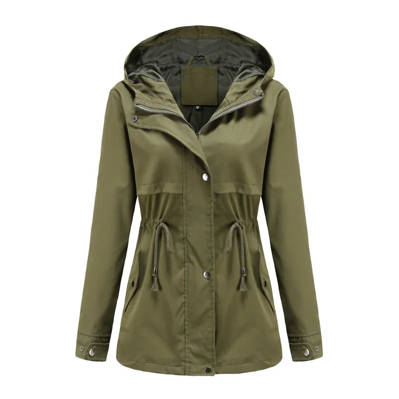 Madeline Manteau Waterproof Women – Adjustable Hood, Lightweight & Durable for Rain