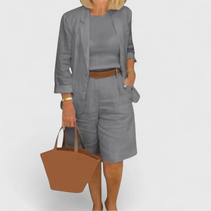 Summer Elegant Suit 2-Piece Set – Waist-Defining Fit & All-Day Comfort