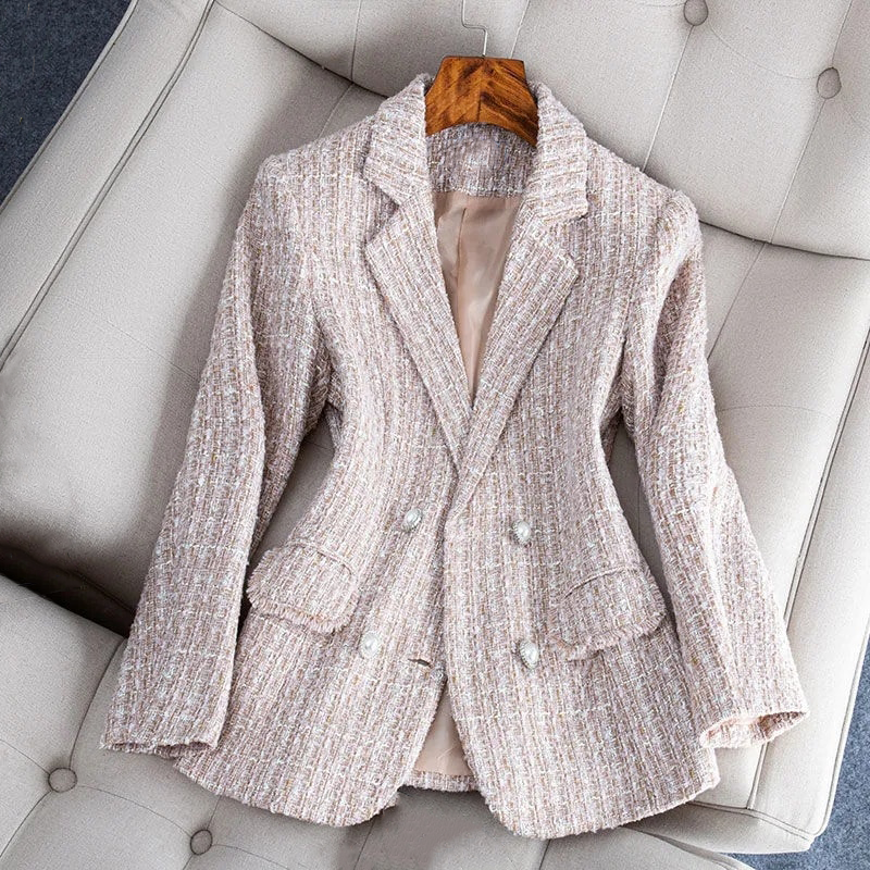 Nataly Blazer Femme – Elegant & Modern Tweed Blazer for a Versatile Chic Style