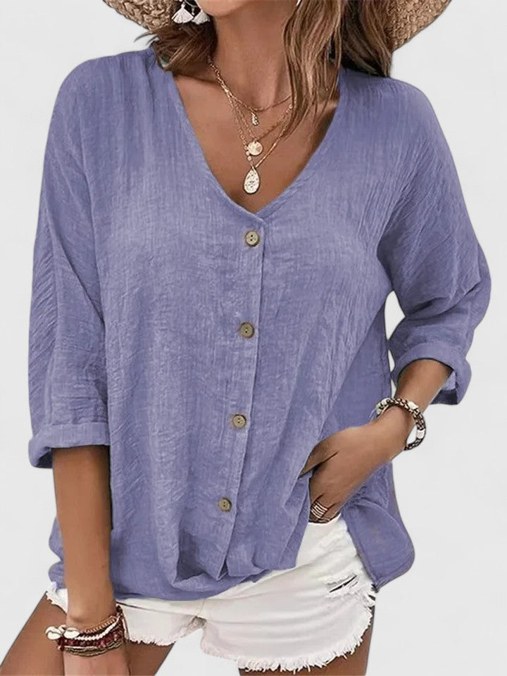V-Neck Summer Women's Top – Timeless Flattering Fit