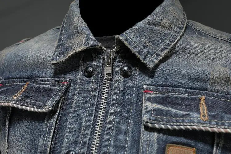 Men's Zayn Jacket in Retro Denim – Classic Cut with Long Sleeves in Vintage Style